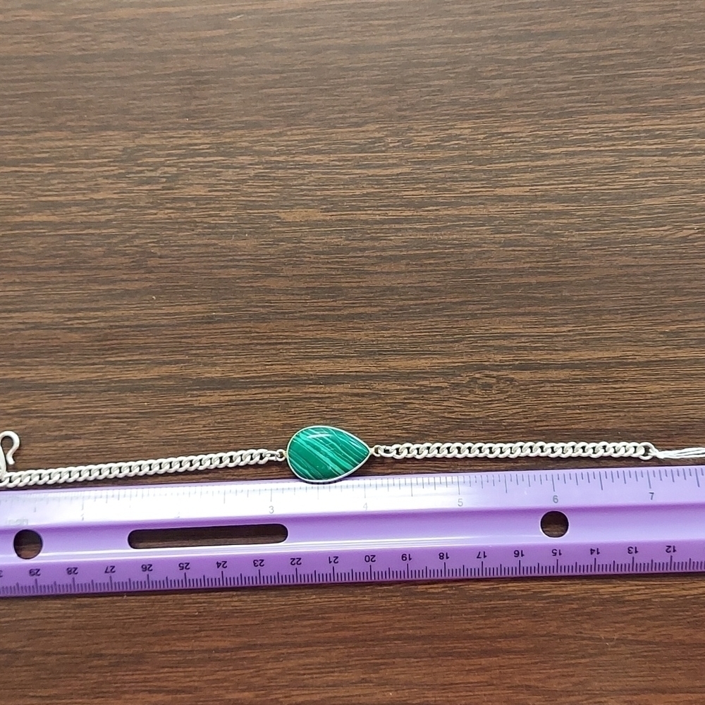 MALACHITE Sterling Silver Bracelet - Picture 3 of 5